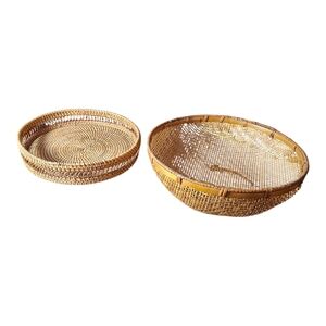Handcrafted Woven Basket Set - Natural Brown